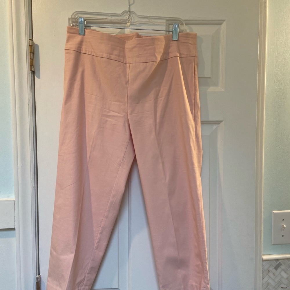 Light Peach Straight Leg Crop Pants